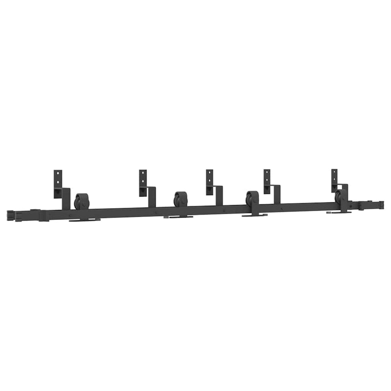 Load image into Gallery viewer, Vidaxl doos met onderdelen voor schuifdeur 213,5 cm staal zwart

