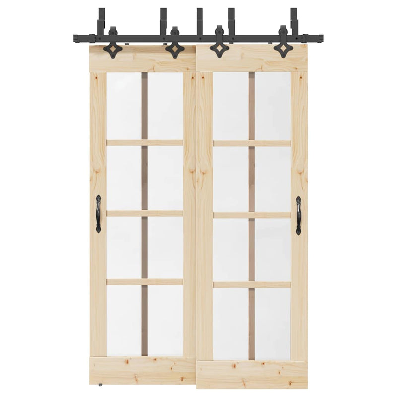 Load image into Gallery viewer, Vidaxl doos met onderdelen voor schuifdeur 152,5 cm staal zwart

