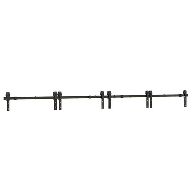 Vidaxl doos met onderdelen voor schuifdeur 366 cm staal zwart