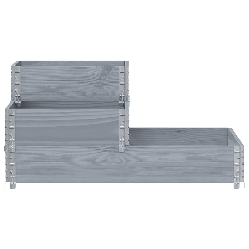 Load image into Gallery viewer, Vidaxl verhoogde plantenbak 3-laags 120x80 cm massief grenenhout grijs
