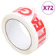 Vidaxl verpakkingstapes 72 st met fragile-print 48 mm x 66 m wit