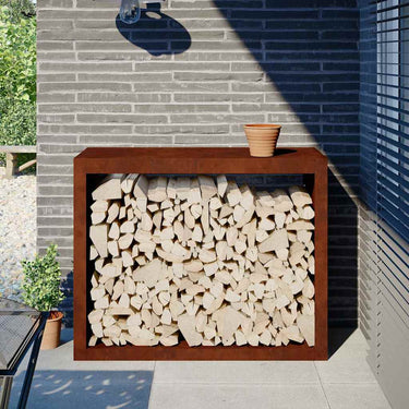 Vidaxl brandhoutrek 100x40x80 cm weervast staal