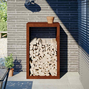 Vidaxl brandhoutrek 60x40x100 cm weervast staal