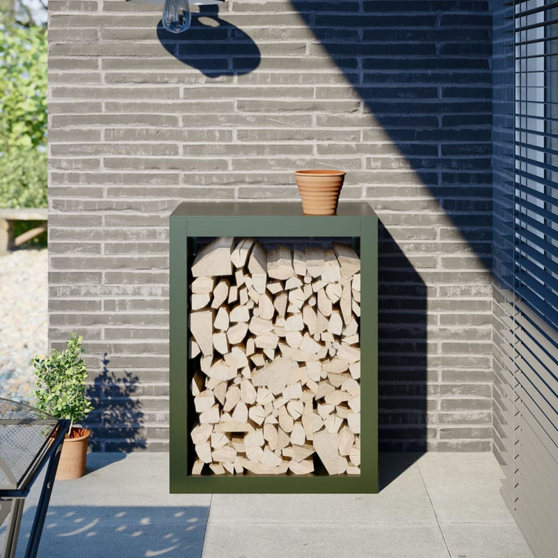 Load image into Gallery viewer, Vidaxl haardhoutrek 60x40x80 cm staal groen
