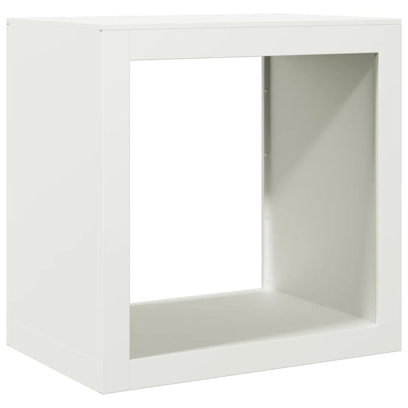 Load image into Gallery viewer, Vidaxl haardhoutrek 60x40x60 cm staal wit
