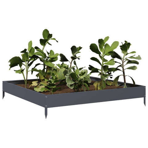 VidaXL Plantenbak verhoogd 100x100x18,5 cm staal antracietkleurig