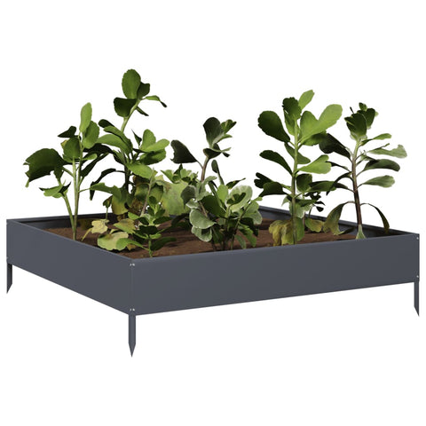 VidaXL Plantenbak verhoogd 100x100x26 cm staal antracietkleurig