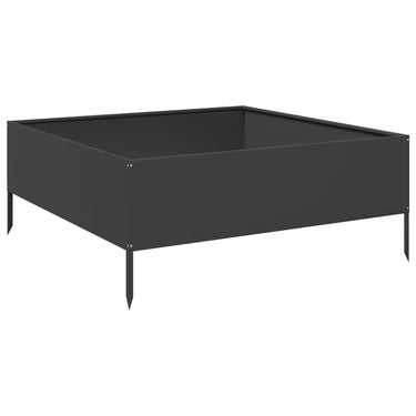 Vidaxl plantenbak verhoogd 100x100x25 cm staal zwart