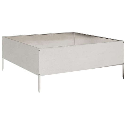 Vidaxl plantenbak verhoogd 100x100x41 cm roestvrijstaal