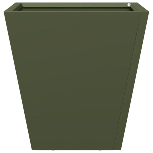 Vidaxl plantenbak 30x30x30 cm staal olijfgroen