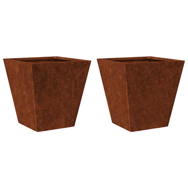 Vidaxl plantenbakken 2 st 30x30x30 cm weervast staal