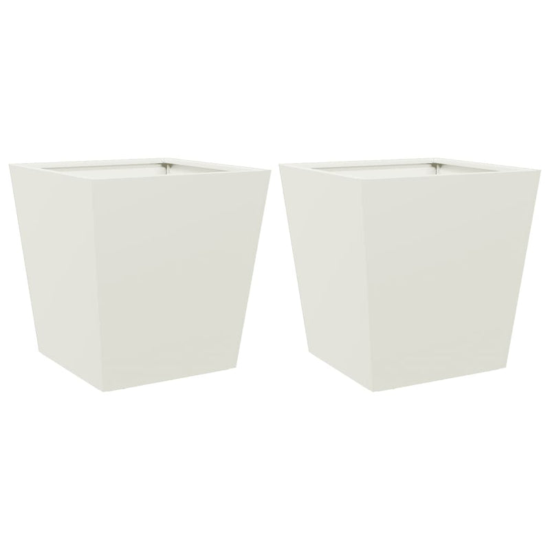 Load image into Gallery viewer, Vidaxl plantenbakken 2 st 40x40x40 cm staal wit
