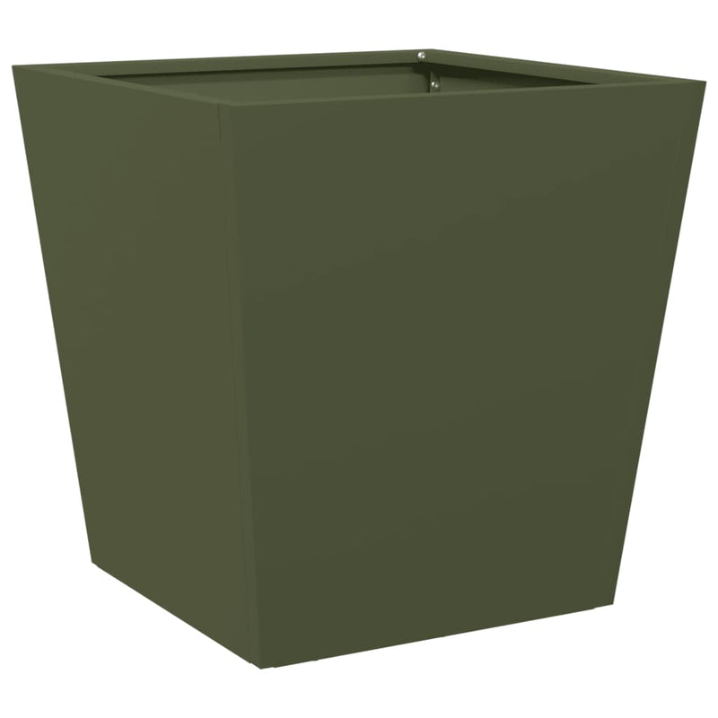 Load image into Gallery viewer, Vidaxl plantenbak 40x40x40 cm staal olijfgroen
