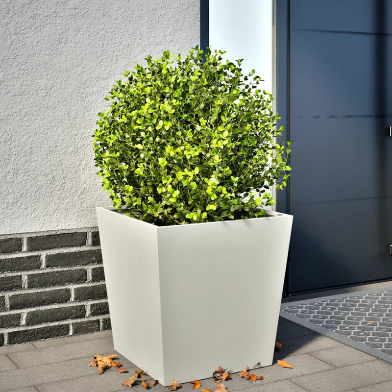 Load image into Gallery viewer, Vidaxl plantenbak 50x50x50 cm staal wit
