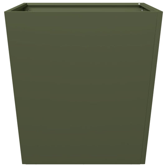 Vidaxl plantenbak 50x50x50 cm staal olijfgroen