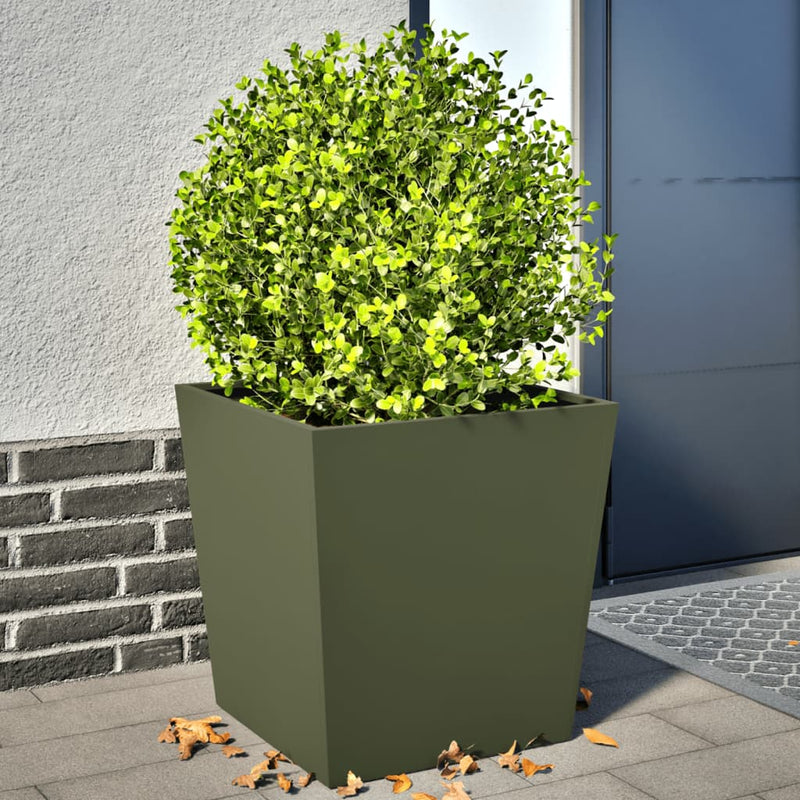 Load image into Gallery viewer, Vidaxl plantenbakken 2 st 50x50x50 cm staal olijfgroen
