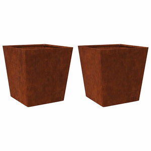 Vidaxl plantenbakken 2 st 50x50x50 cm weervast staal