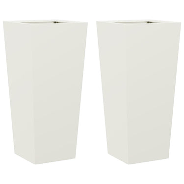 Vidaxl plantenbakken 2 st 35x35x75 cm staal wit