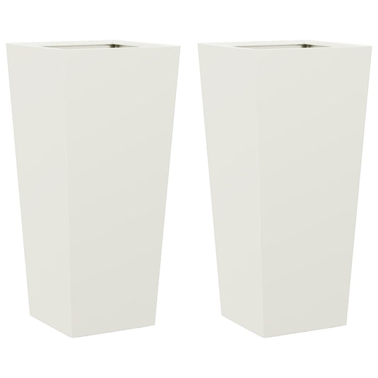 Vidaxl plantenbakken 2 st 35x35x75 cm staal wit