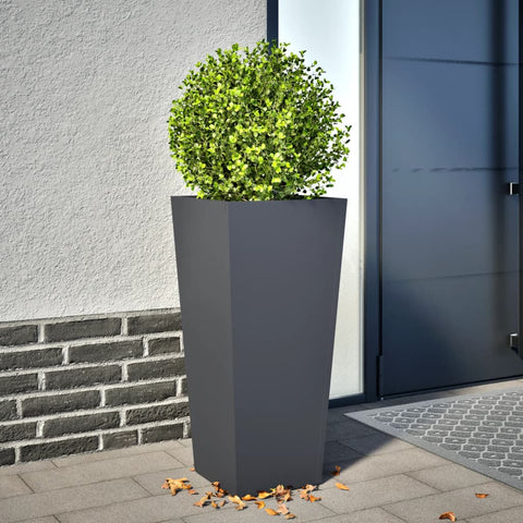 VidaXL Plantenbak 35x35x75 cm staal antracietkleurig