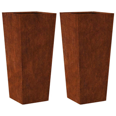 Vidaxl plantenbakken 2 st 35x35x75 cm weervast staal