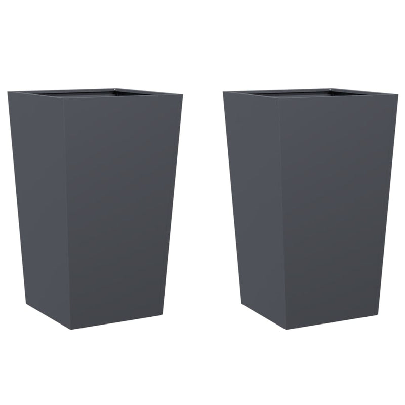 Load image into Gallery viewer, Vidaxl plantenbakken 2 st 45x45x75 cm staal antracietkleurig
