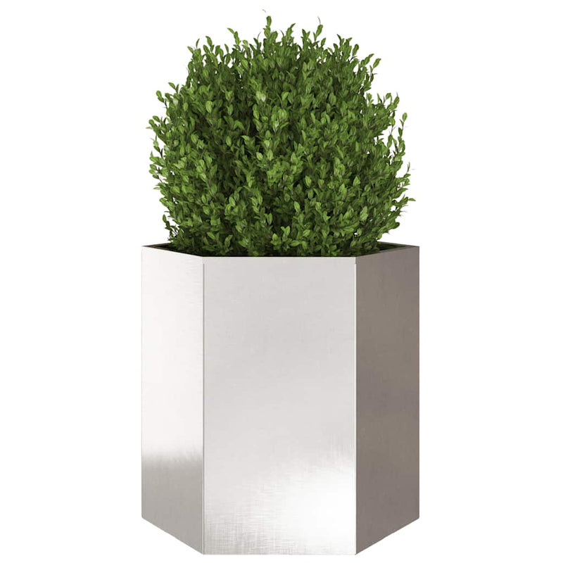 Load image into Gallery viewer, Vidaxl plantenbak zeshoek 46x40x45 cm roestvrijstaal
