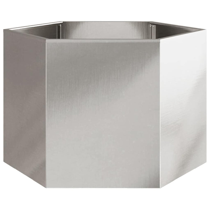 Load image into Gallery viewer, Vidaxl plantenbak zeshoek 69x60x45 cm roestvrijstaal
