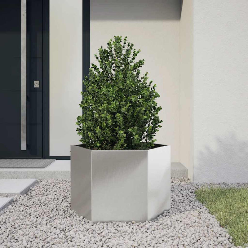 Load image into Gallery viewer, Vidaxl plantenbak zeshoek 69x60x45 cm roestvrijstaal
