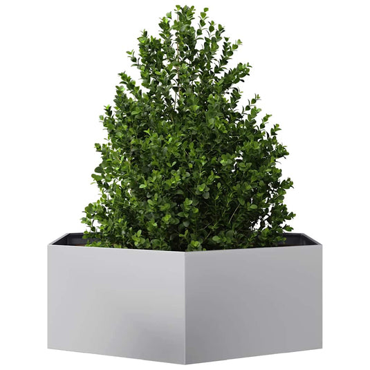 Vidaxl plantenbak zeshoek 138x120x45 cm gegalvaniseerd staal