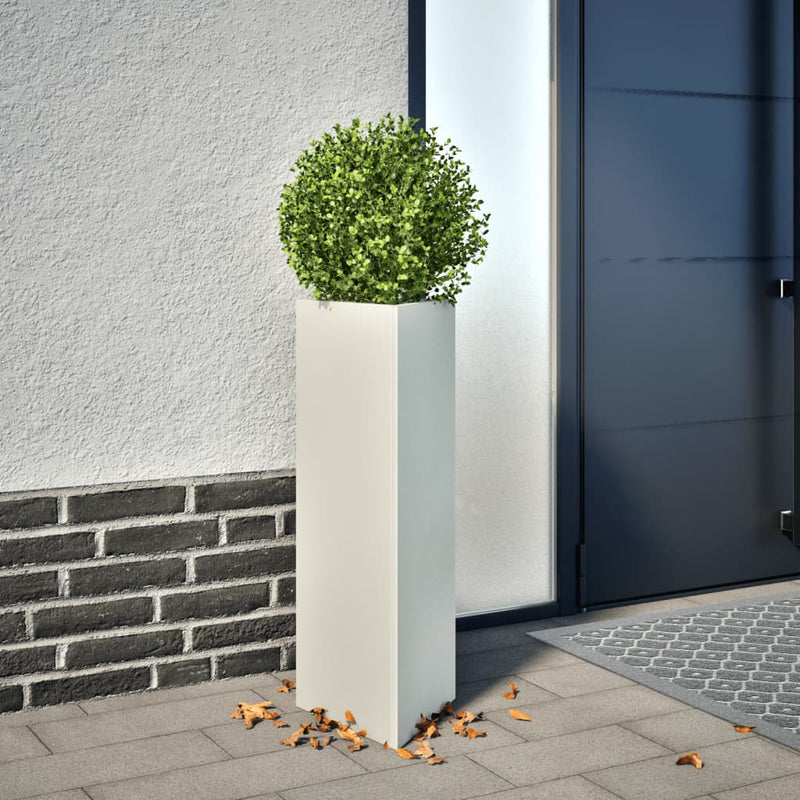 Load image into Gallery viewer, Vidaxl plantenbak driehoek 30x26x75 cm staal wit
