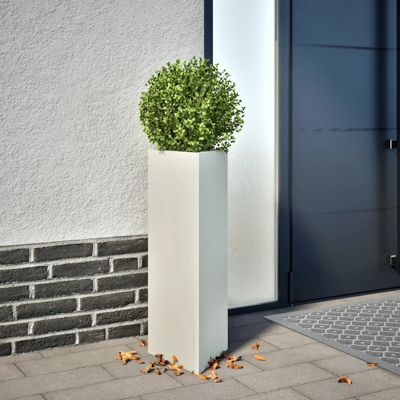 Load image into Gallery viewer, Vidaxl plantenbakken 2 st driehoek 30x26x75 cm staal wit
