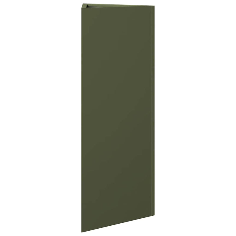 Load image into Gallery viewer, Vidaxl plantenbak driehoek 30x26x75 cm staal olijfgroen
