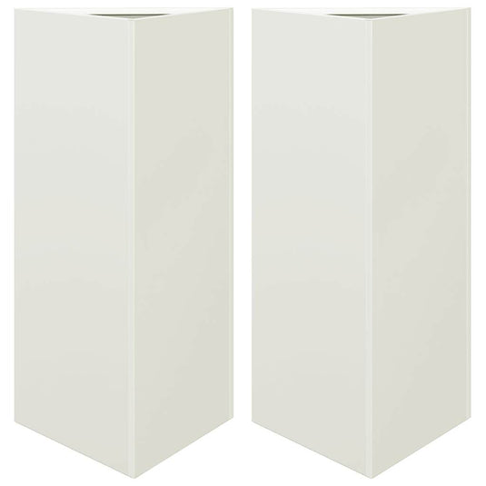 Vidaxl plantenbakken 2 st driehoek 40x34,5x75 cm staal wit