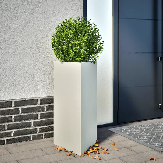 Vidaxl plantenbakken 2 st driehoek 40x34,5x75 cm staal wit