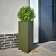 Vidaxl plantenbak driehoek 40x34,5x70 cm staal olijfgroen