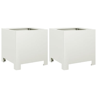 Vidaxl plantenbakken 2 st 30x30x30 cm staal wit
