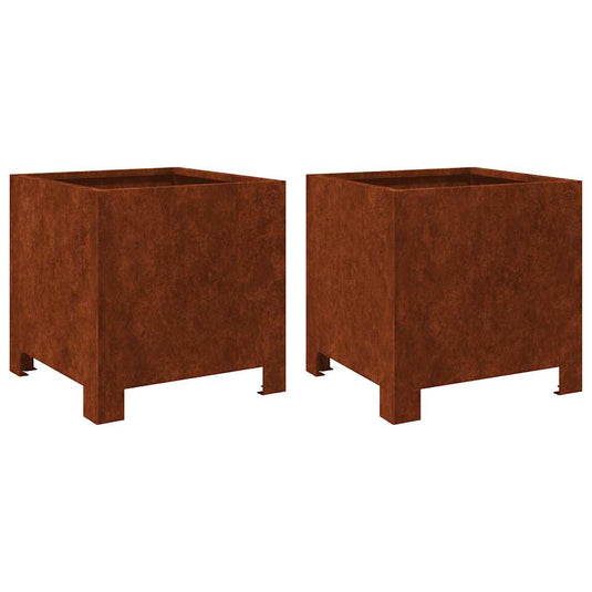 Vidaxl plantenbakken 2 st 30x30x30 cm weervast staal