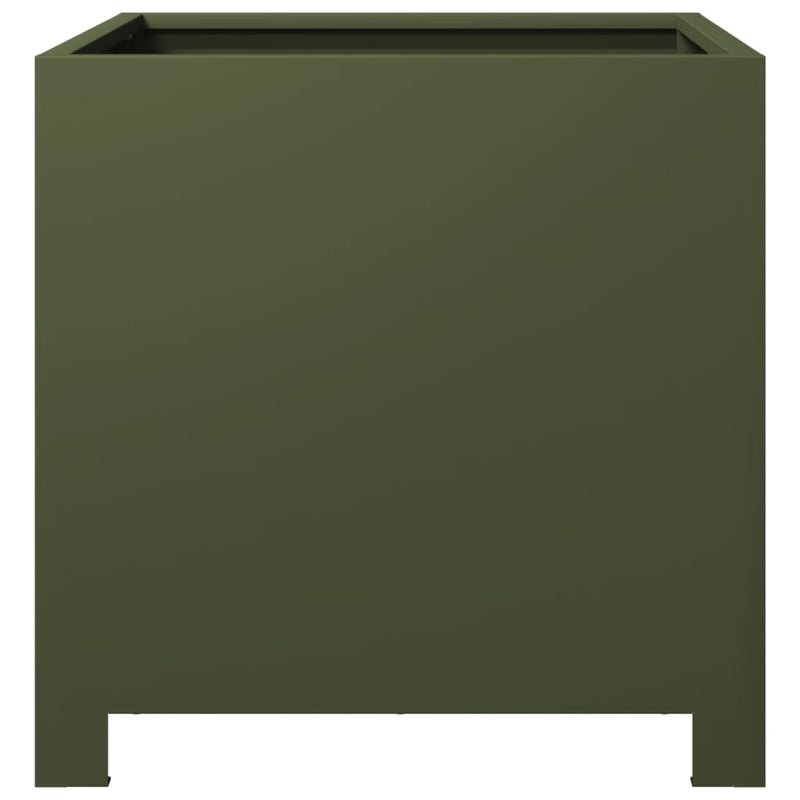 Load image into Gallery viewer, Vidaxl plantenbak 40x40x40 cm staal olijfgroen
