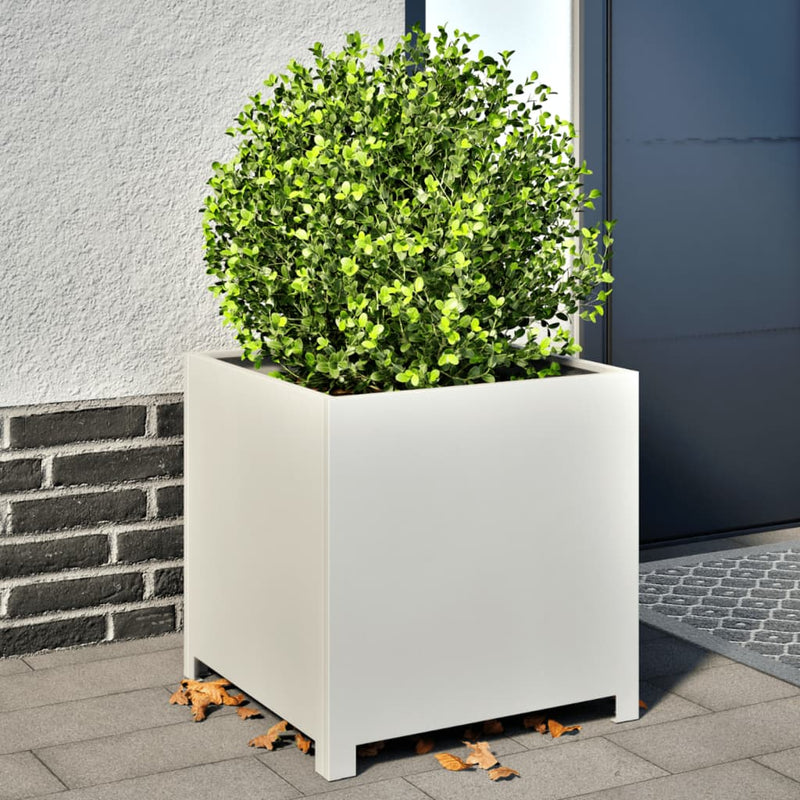 Load image into Gallery viewer, Vidaxl plantenbak 50x50x50 cm staal wit
