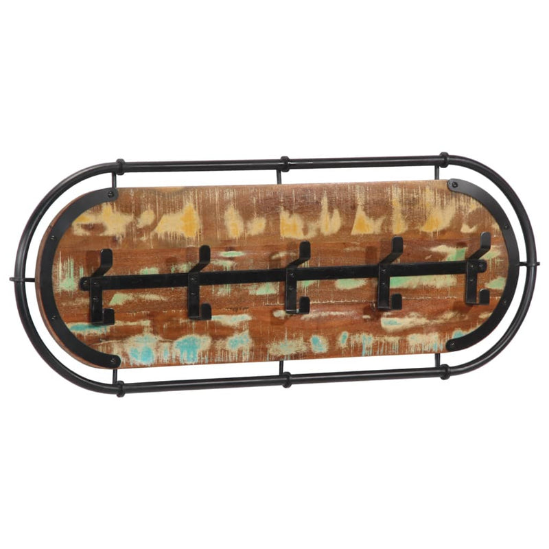 Load image into Gallery viewer, Vidaxl wandkapstok met 5 haken massief gerecycled hout
