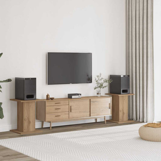 Vidaxl speakerstandaards 2 st 30x30x40 cm hout artisanaal eikenkleurig