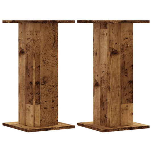 Vidaxl speakerstandaards 2 st 30x30x60 cm bewerkt hout oud houtkleurig