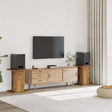Vidaxl speakerstandaards 2 st 30x30x60 cm bewerkt hout oud houtkleurig