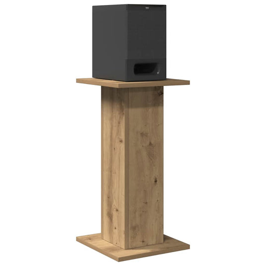 Vidaxl speakerstandaards 2 st 30x30x60 cm hout artisanaal eikenkleurig