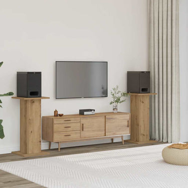 Vidaxl speakerstandaards 2 st 30x30x60 cm hout artisanaal eikenkleurig