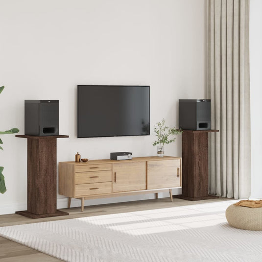 Vidaxl speakerstandaards 2 st 30x30x80 cm bewerkt hout bruin eiken