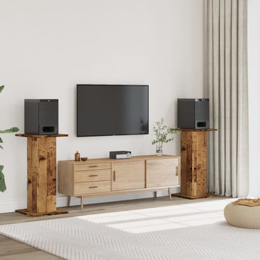 Vidaxl speakerstandaards 2 st 30x30x80 cm bewerkt hout oud houtkleurig