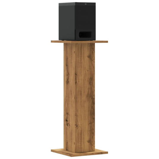 Vidaxl speakerstandaards 2 st 30x30x80 cm hout artisanaal eikenkleurig