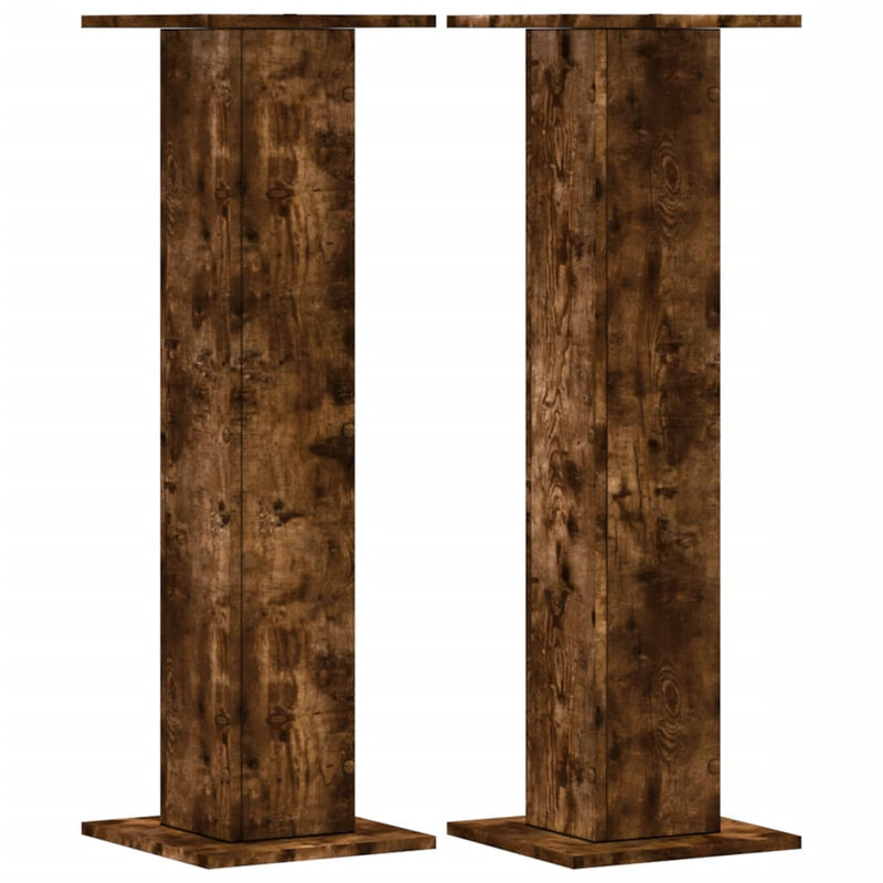 Load image into Gallery viewer, Vidaxl speakerstandaards 2 st 30x30x95 cm bewerkt hout gerookt eiken

